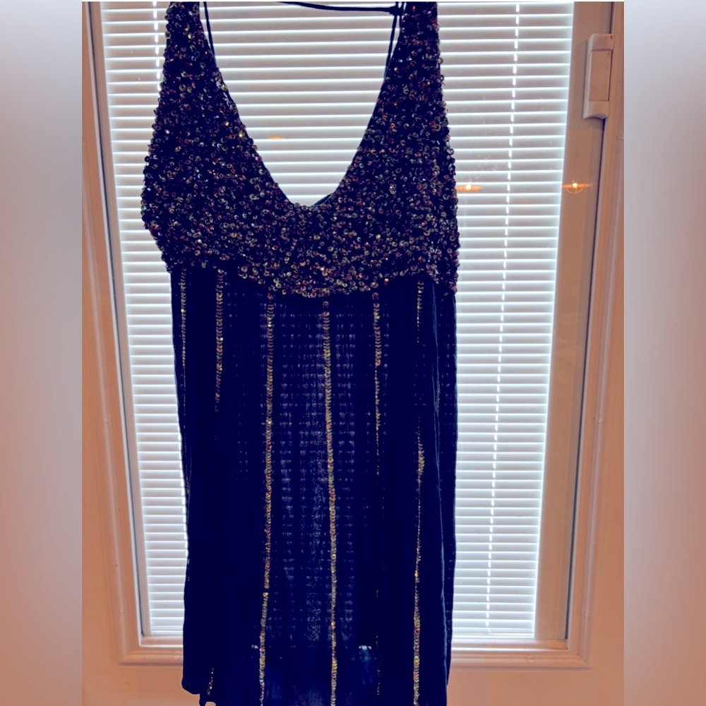 Free People Intimately Blue and Gold Women's Dress